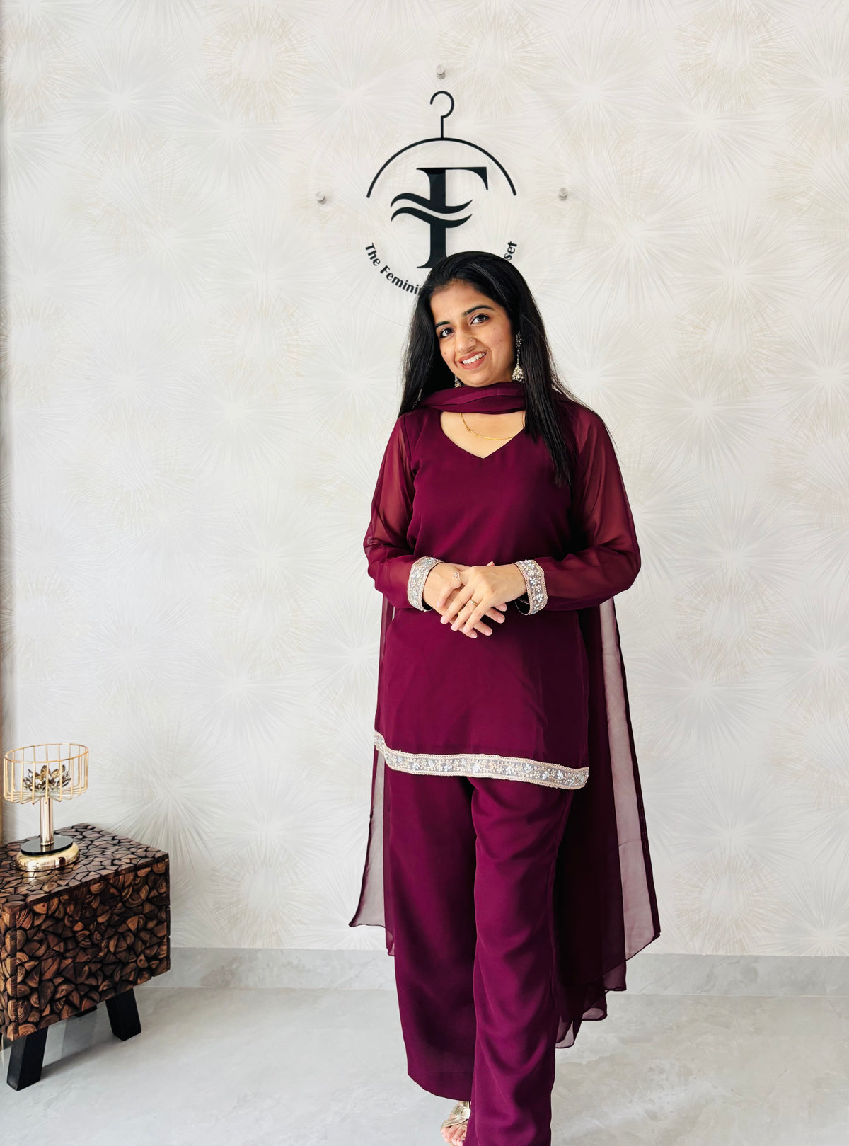 Wine Aura Palazzo Set