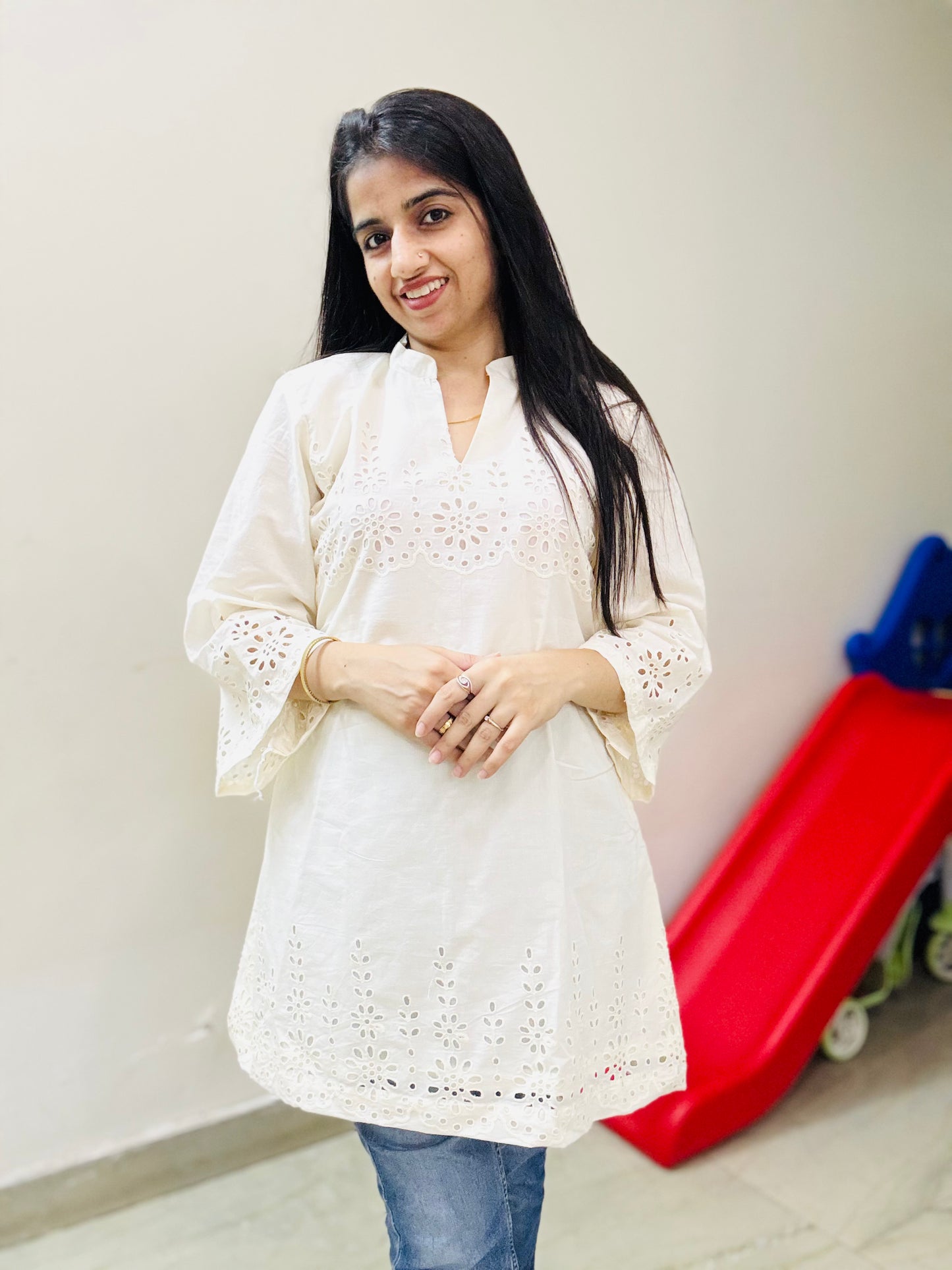 Calm Cream Kurti