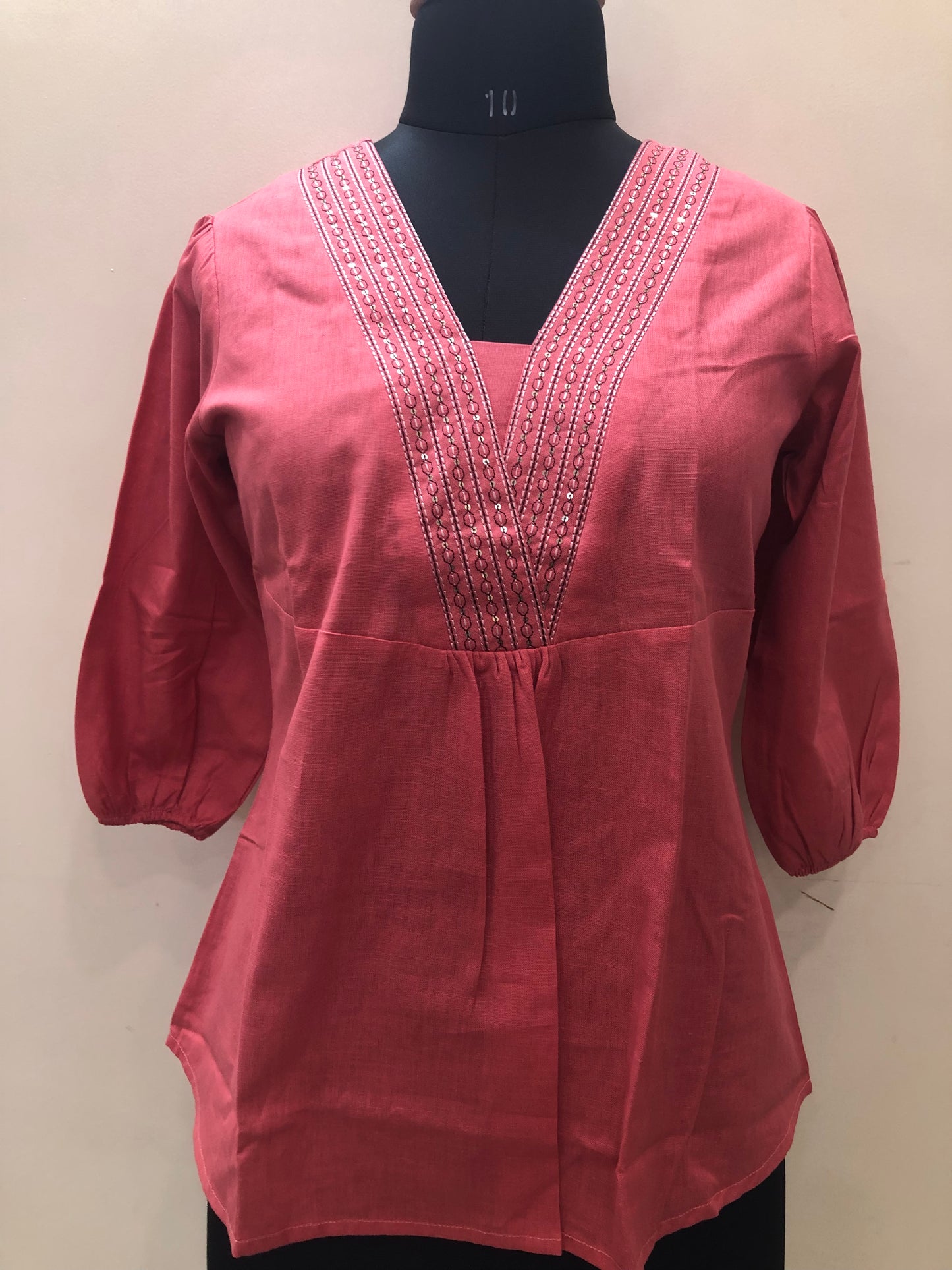 Sequined Blush Short Kurti