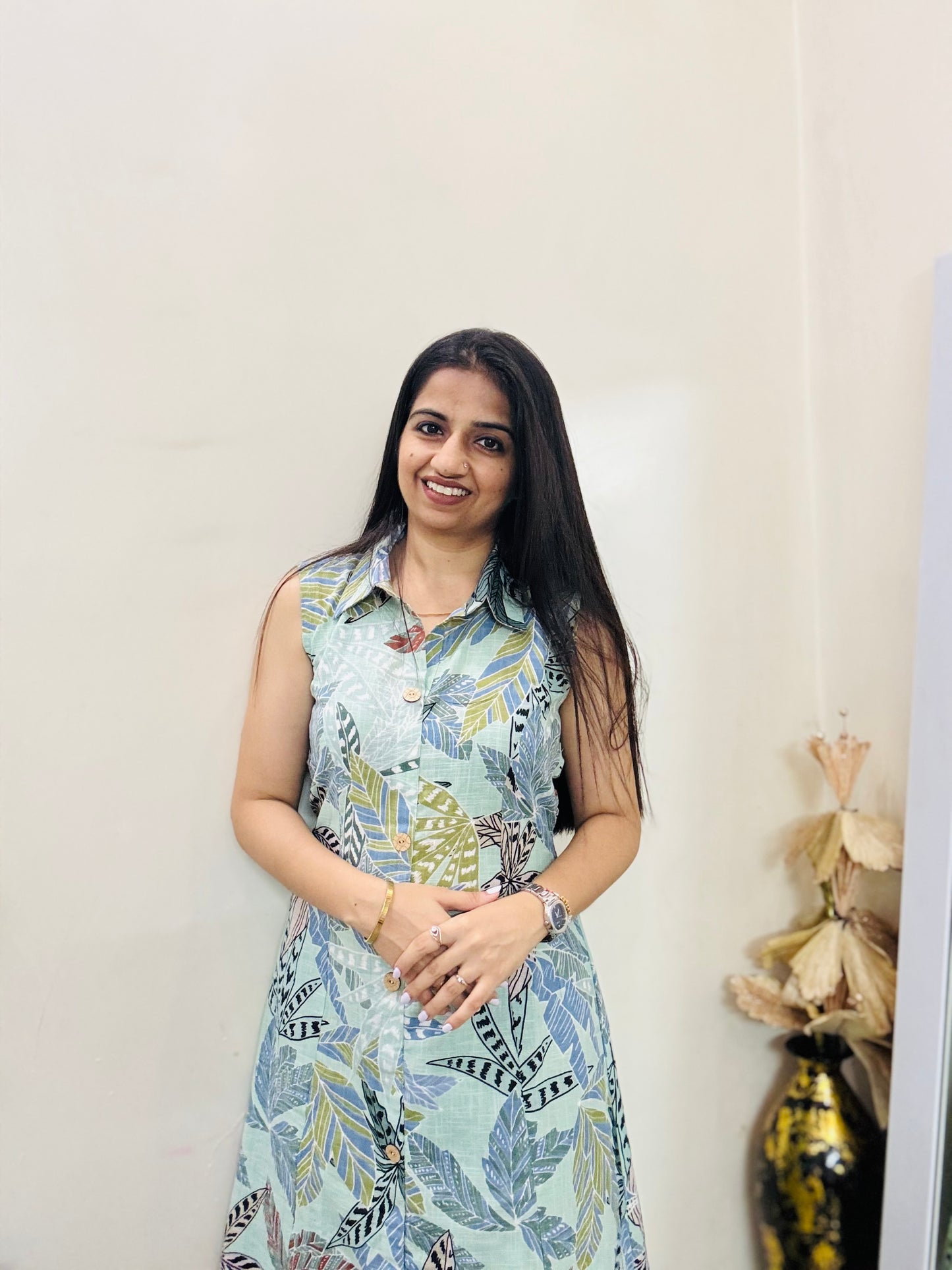 Leaf & Breeze Shirt Dress