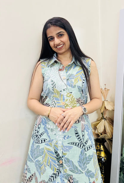 Leaf & Breeze Shirt Dress