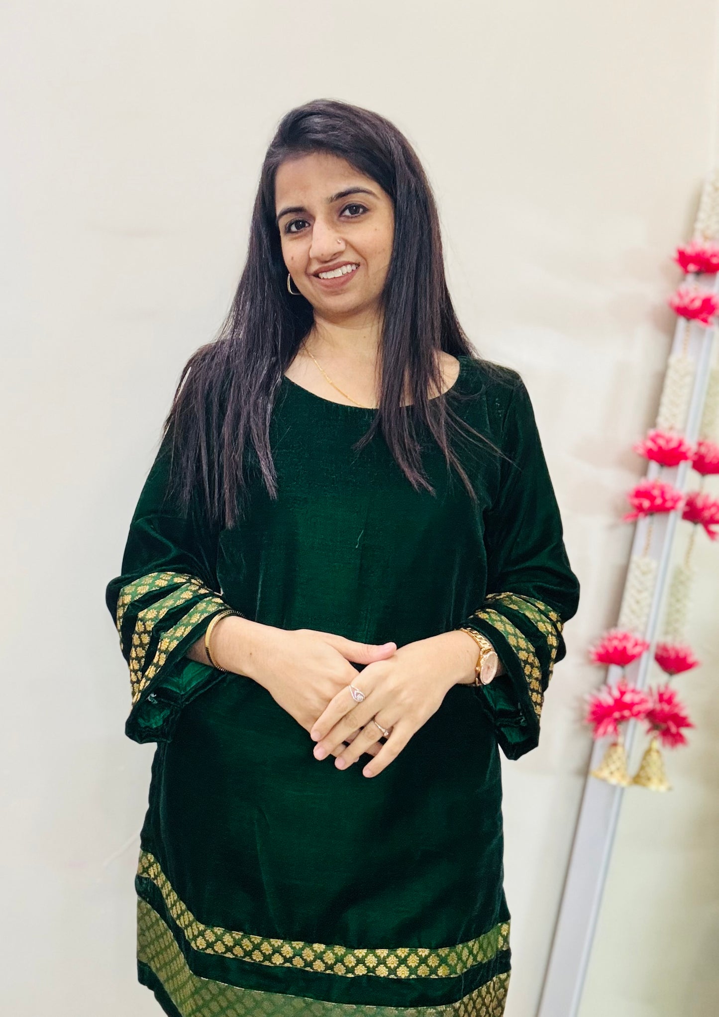 Noor-e-bottle green Co-ord Set