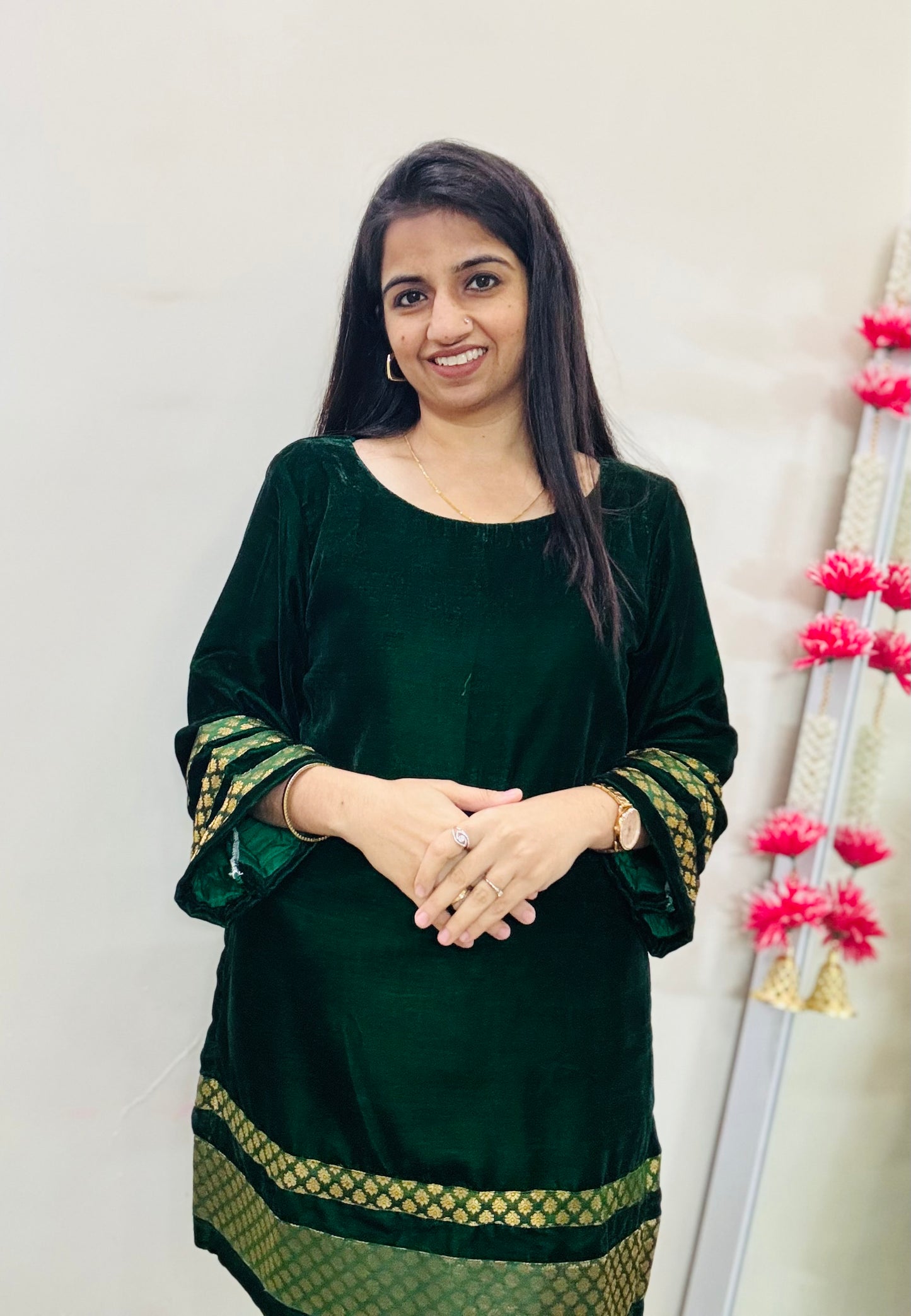 Noor-e-bottle green Co-ord Set