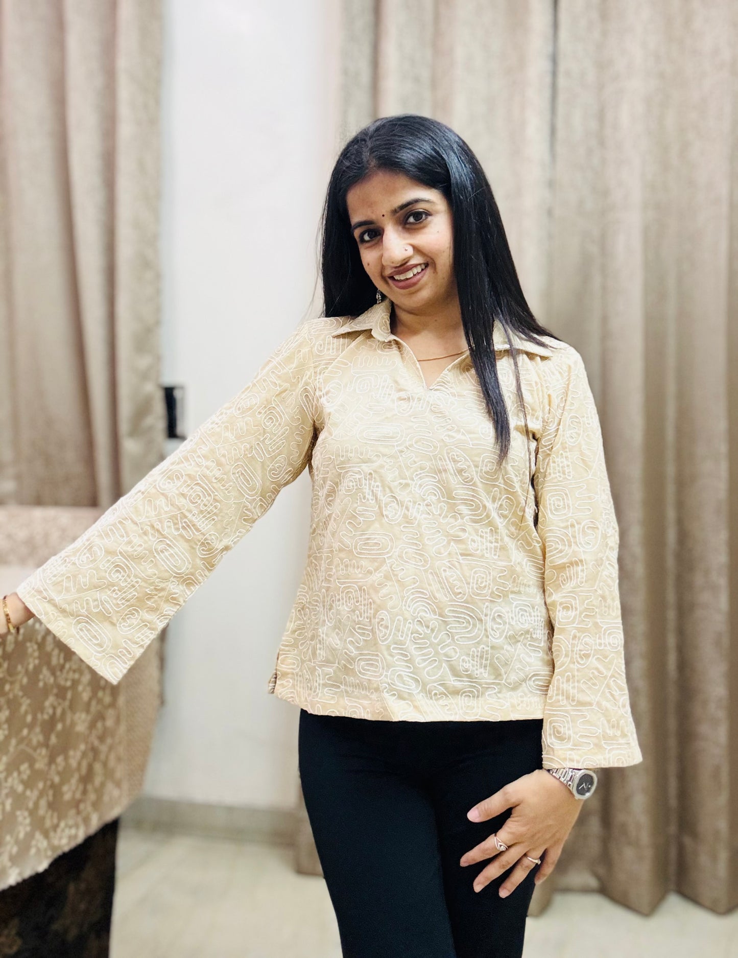 Ruhani Embroidered Kurta Top
