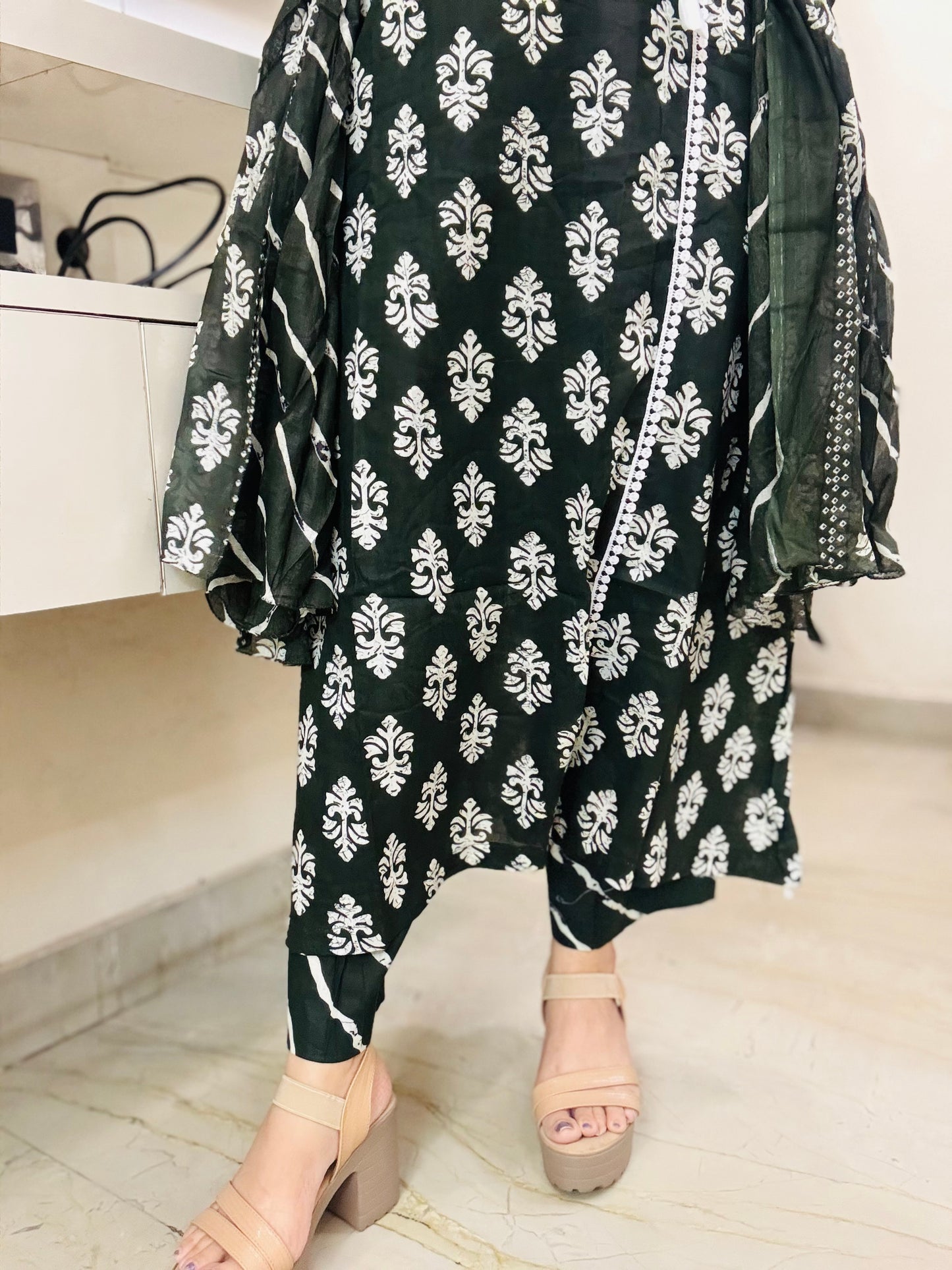 Shahi Hara Angrakha Suit Set