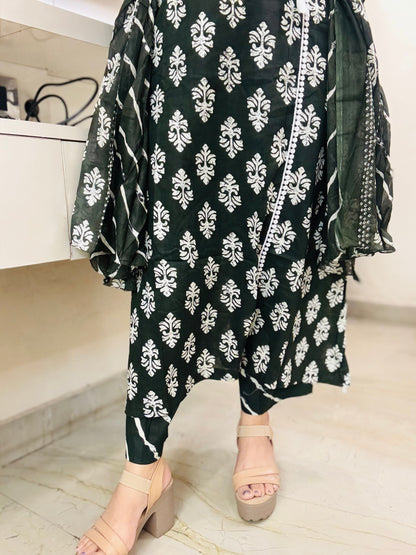 Shahi Hara Angrakha Suit Set