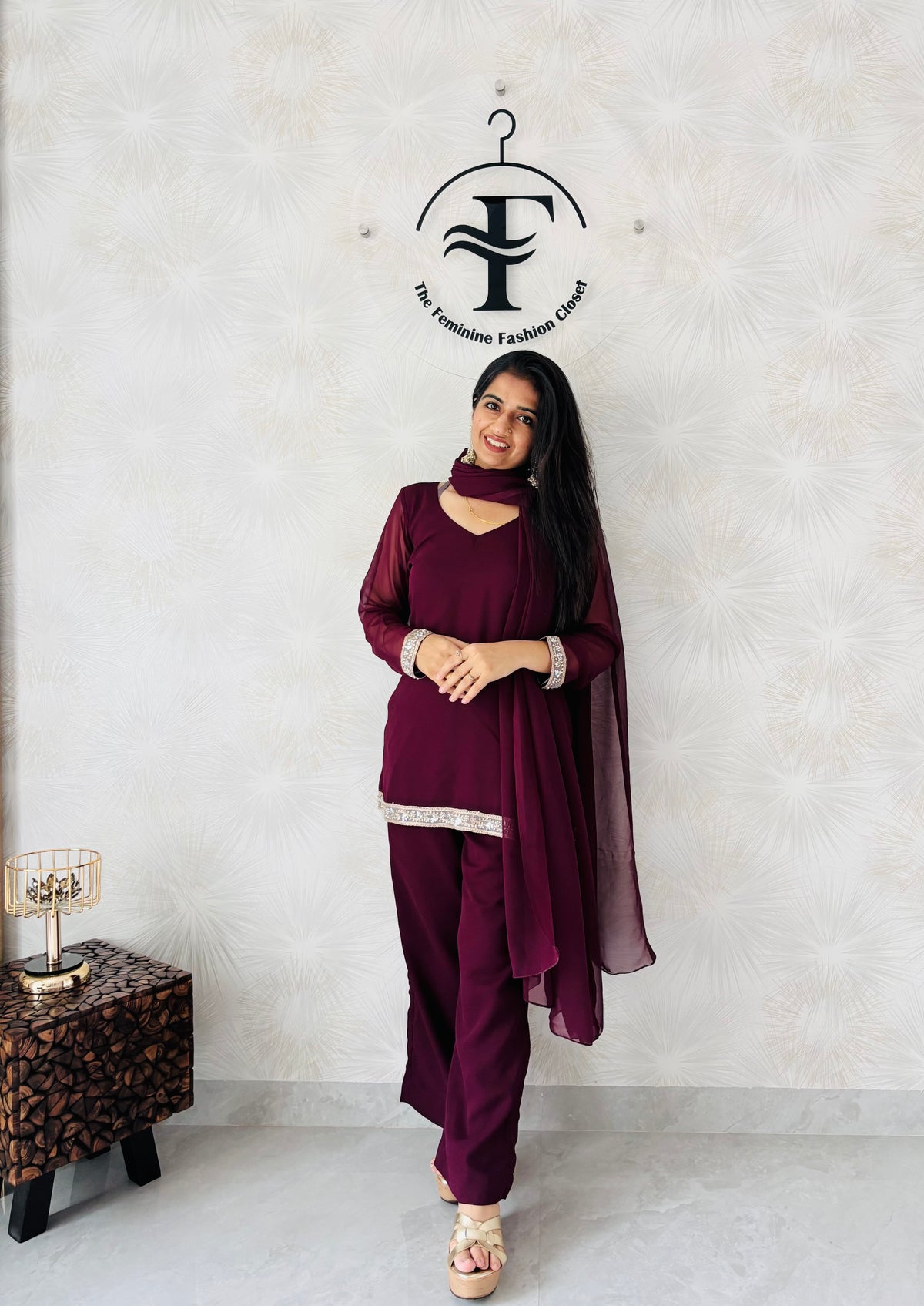 Wine Aura Palazzo Set