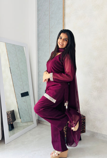 Wine Aura Palazzo Set