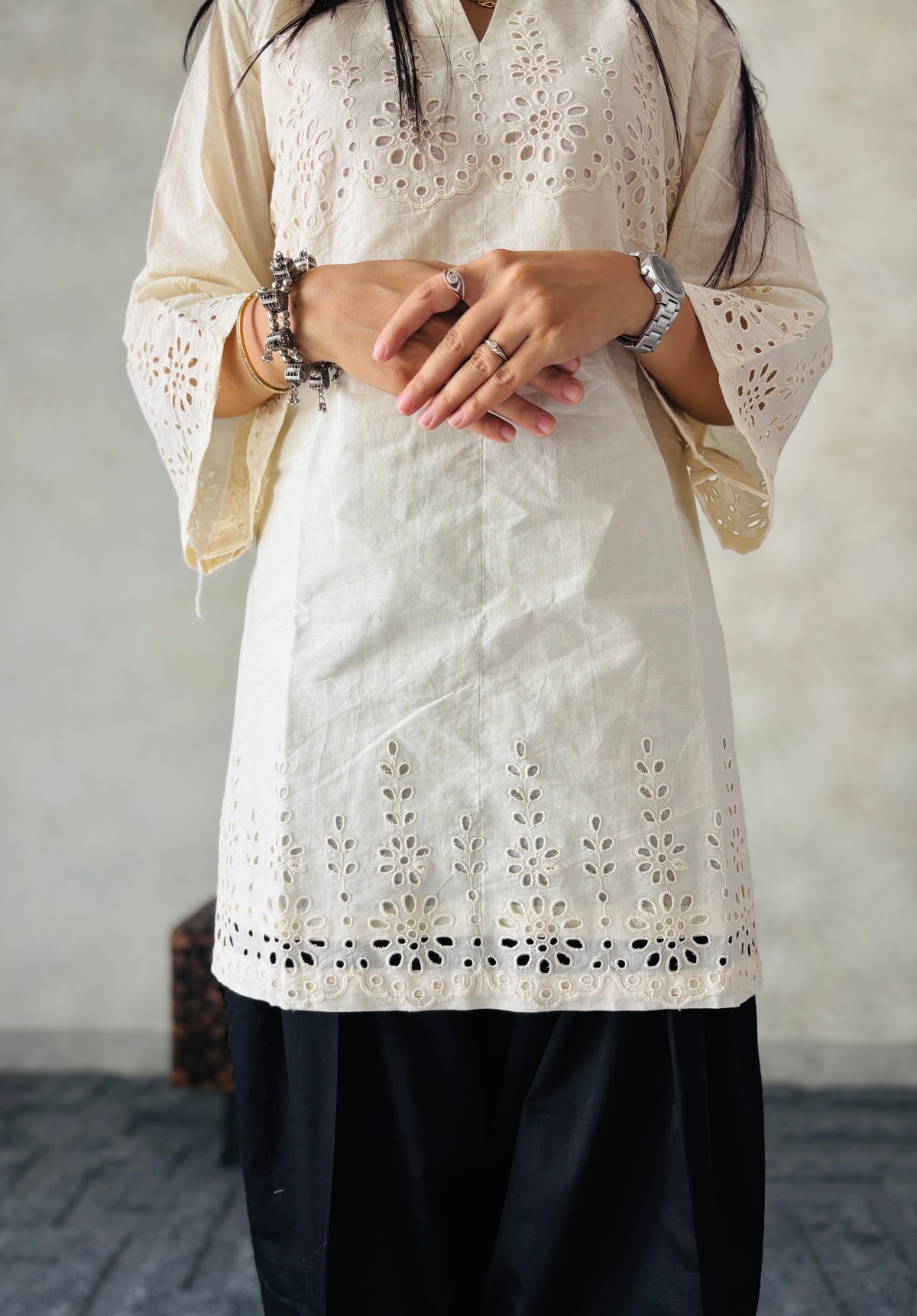 Calm Cream Kurti