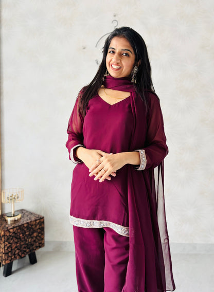 Wine Aura Palazzo Set