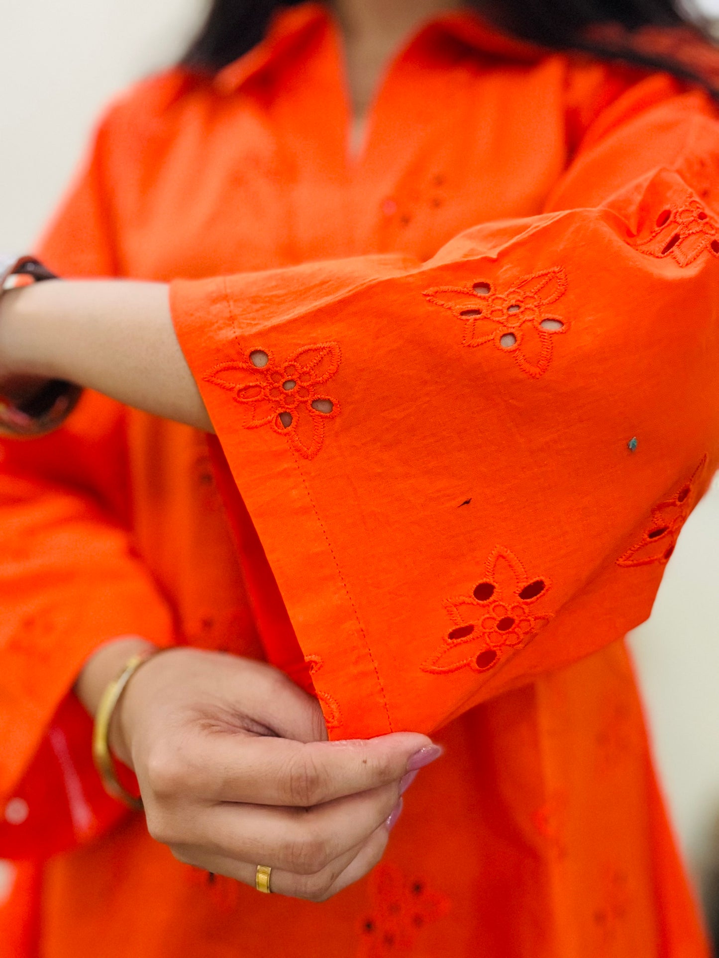 Tangerine Breeze Kurti Top