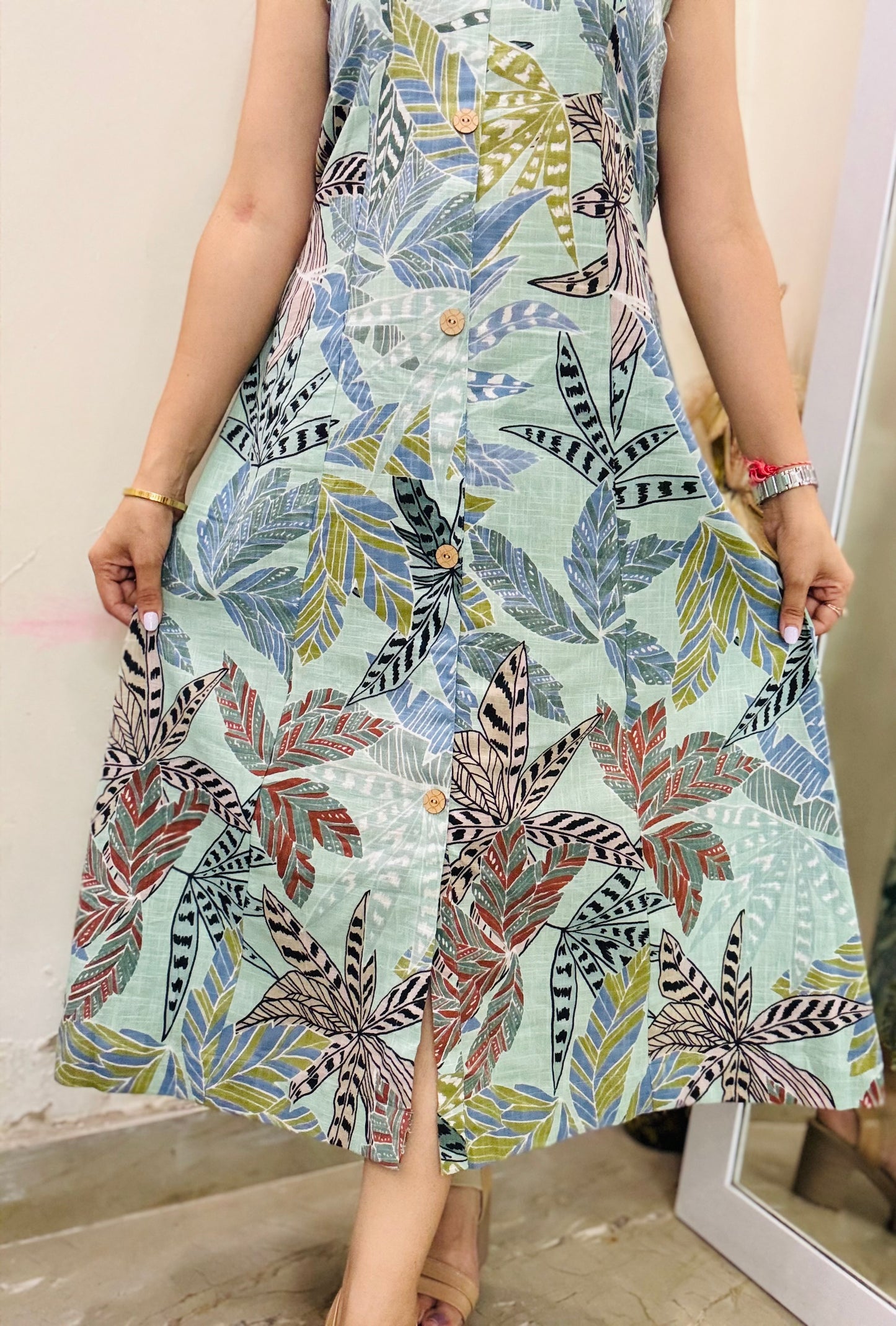 Leaf & Breeze Shirt Dress