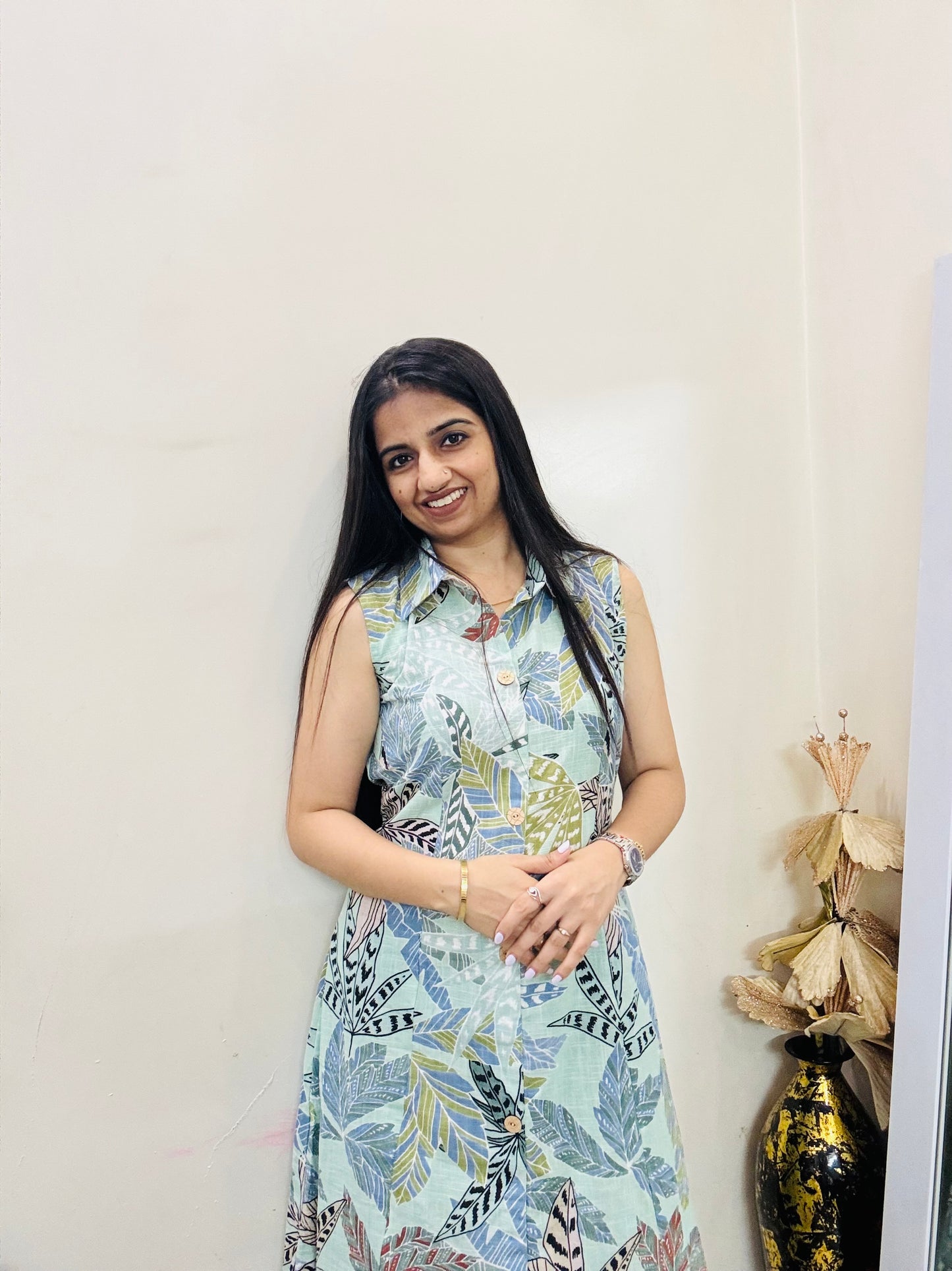 Leaf & Breeze Shirt Dress