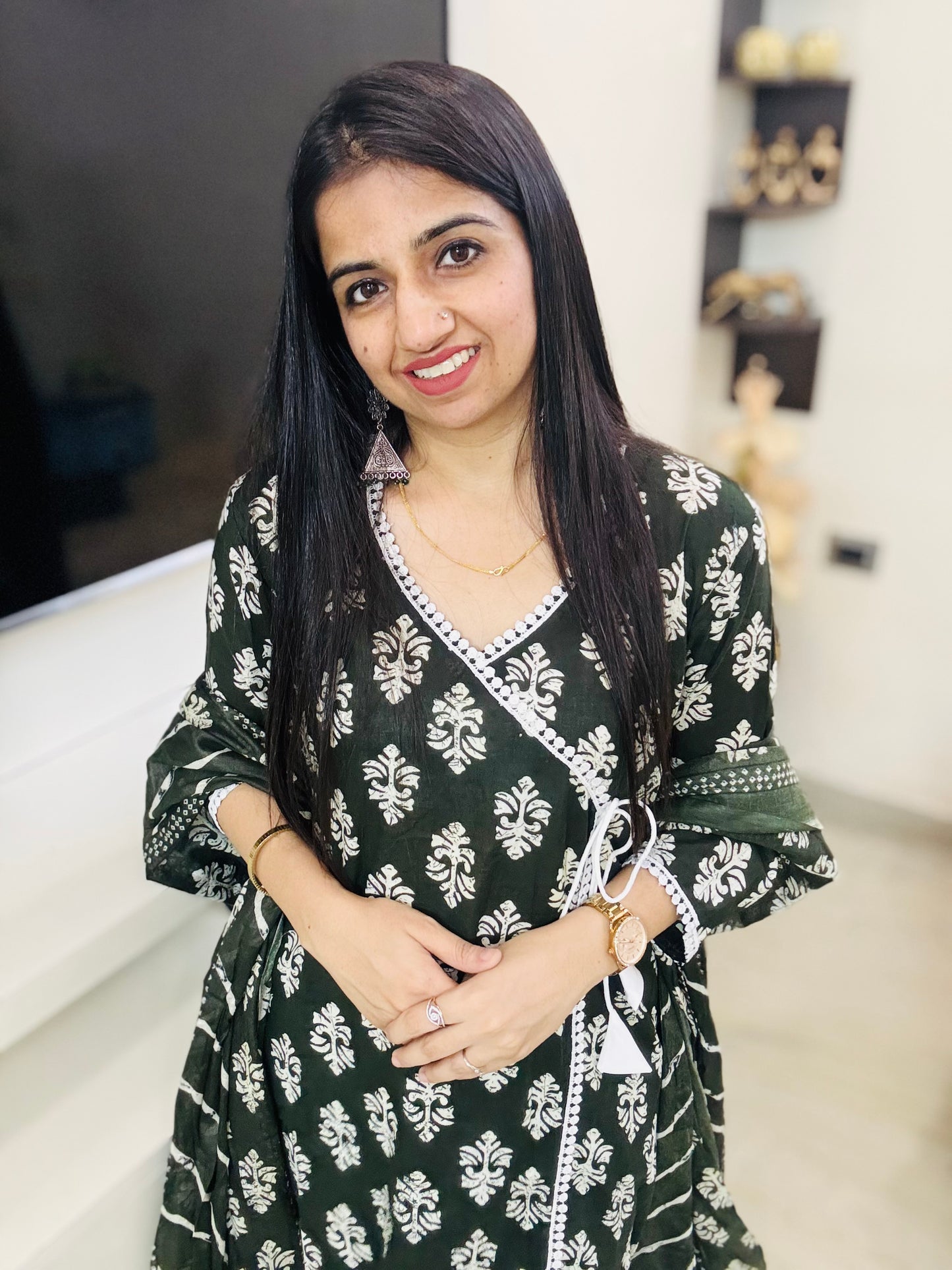 Shahi Hara Angrakha Suit Set