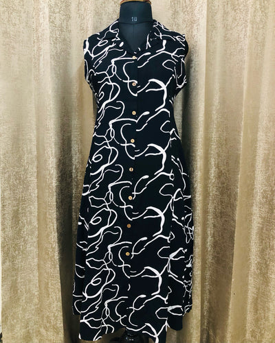 Black Mystique Ankle-Length Dress