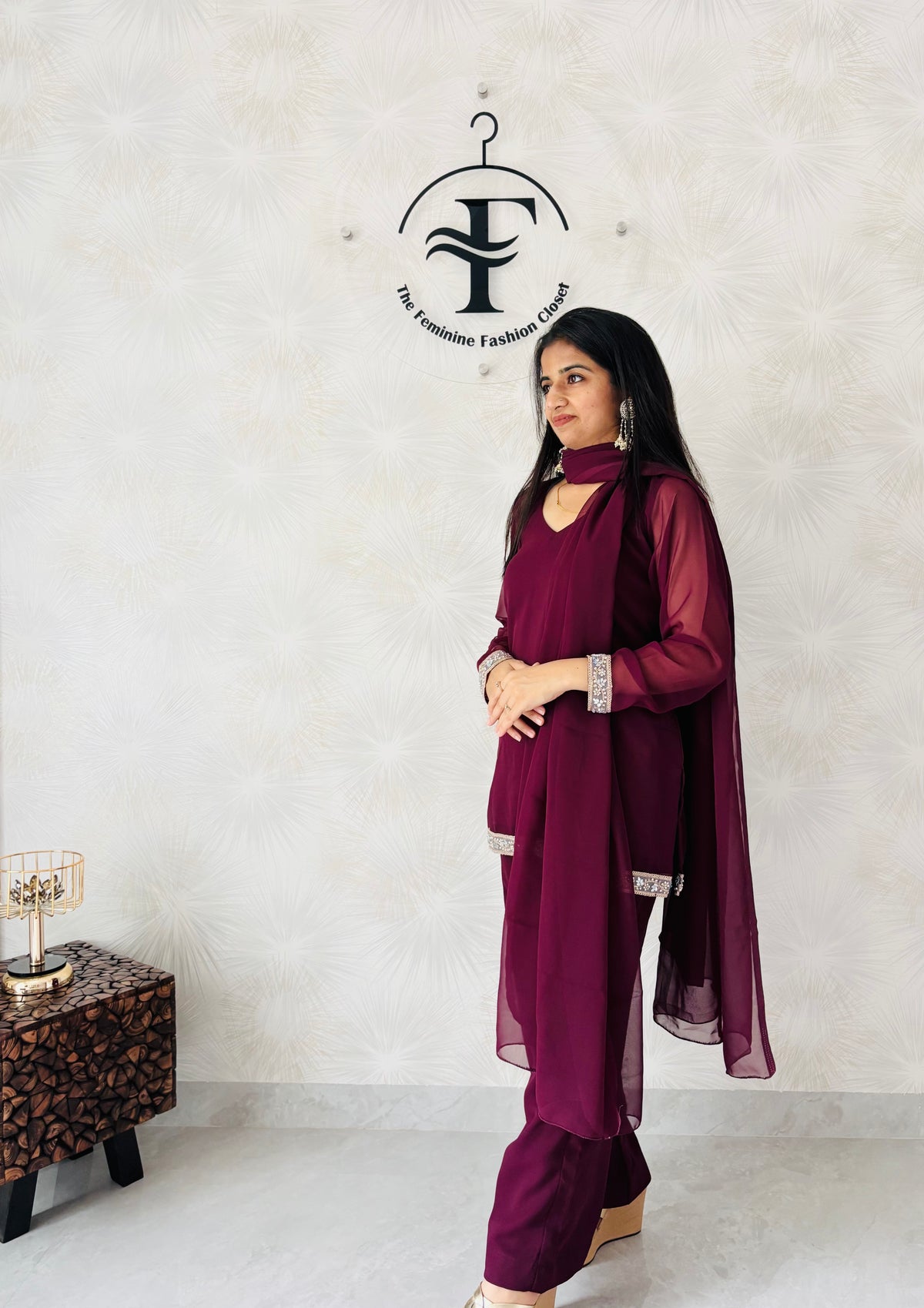 Wine Aura Palazzo Set