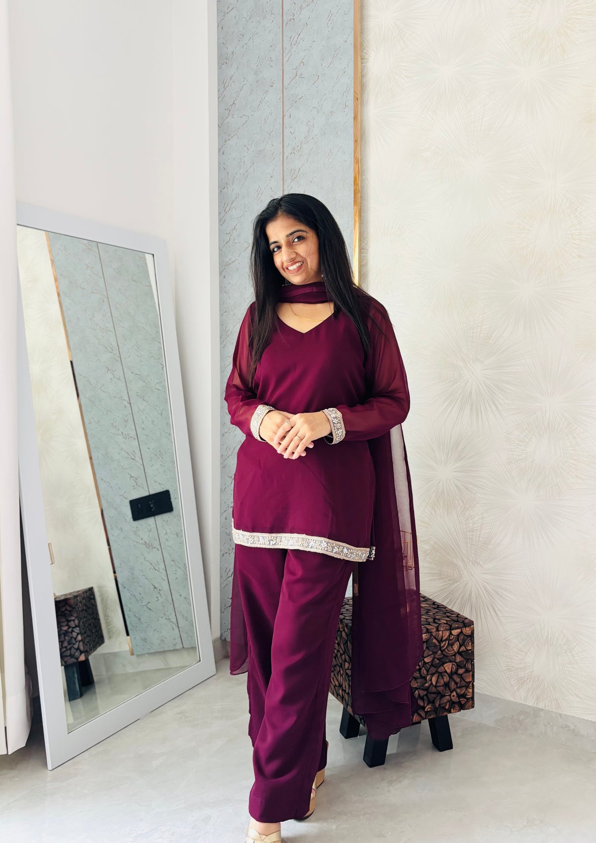 Wine Aura Palazzo Set