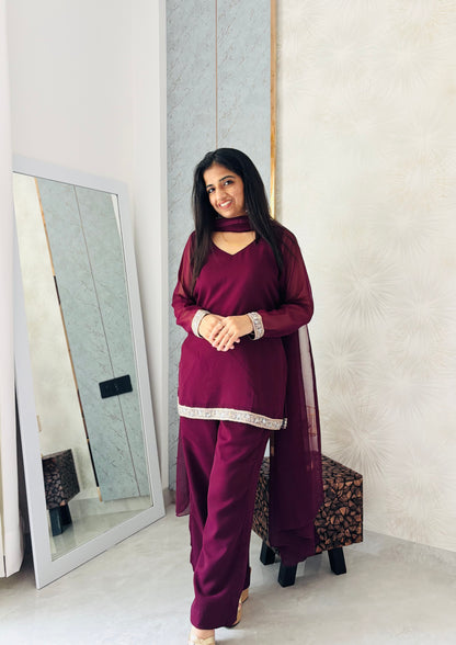 Wine Aura Palazzo Set