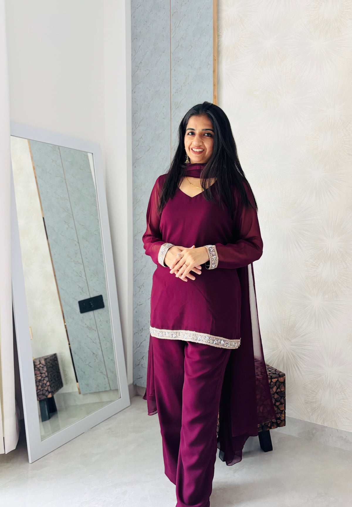 Wine Aura Palazzo Set