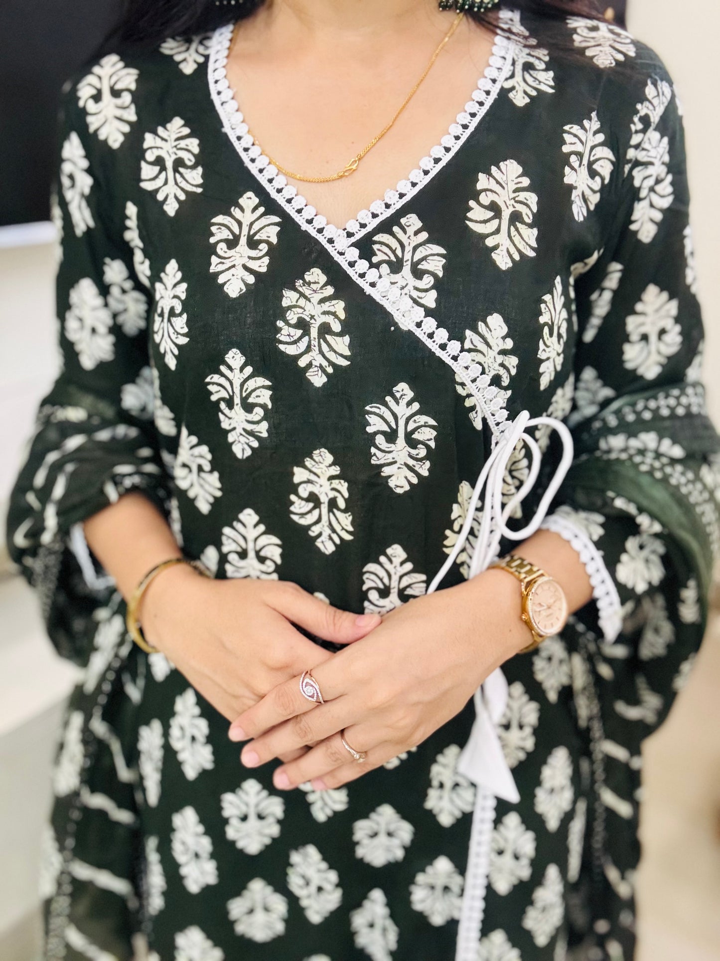 Shahi Hara Angrakha Suit Set