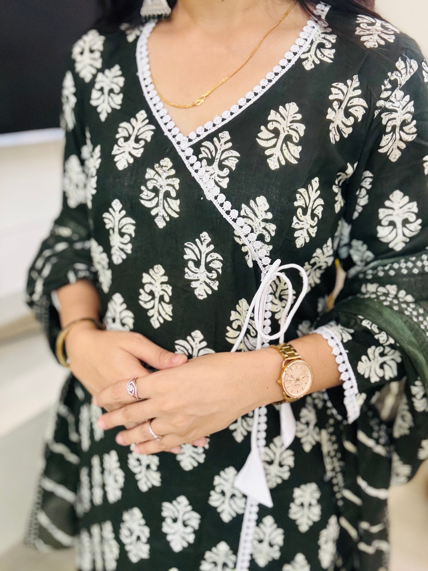 Shahi Hara Angrakha Suit Set