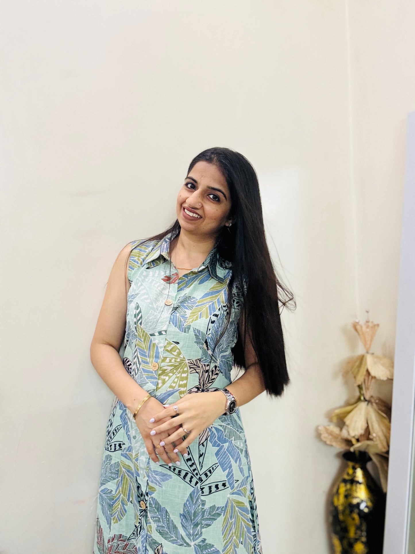 Leaf & Breeze Shirt Dress