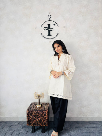 Calm Cream Kurti
