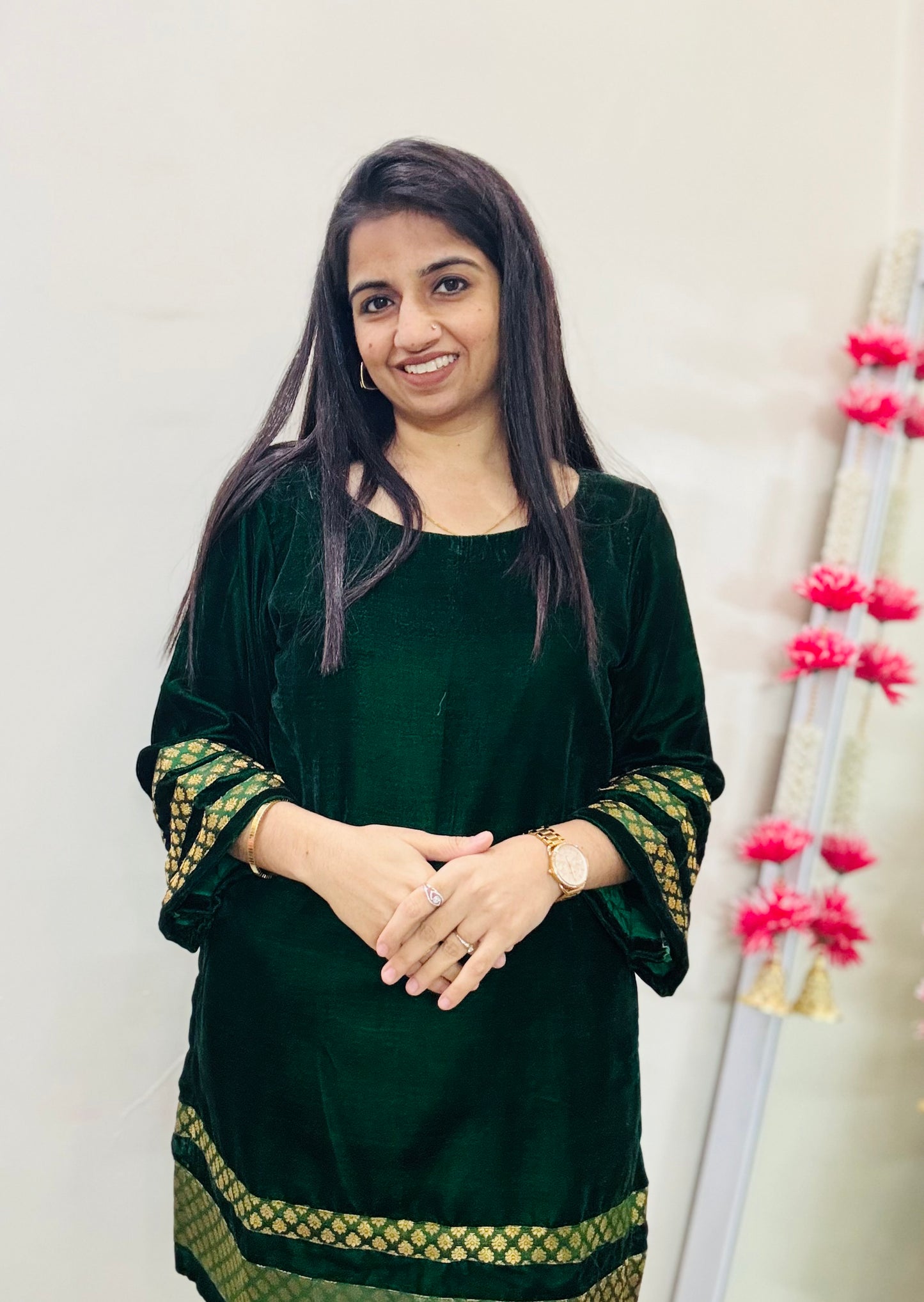 Noor-e-bottle green Co-ord Set