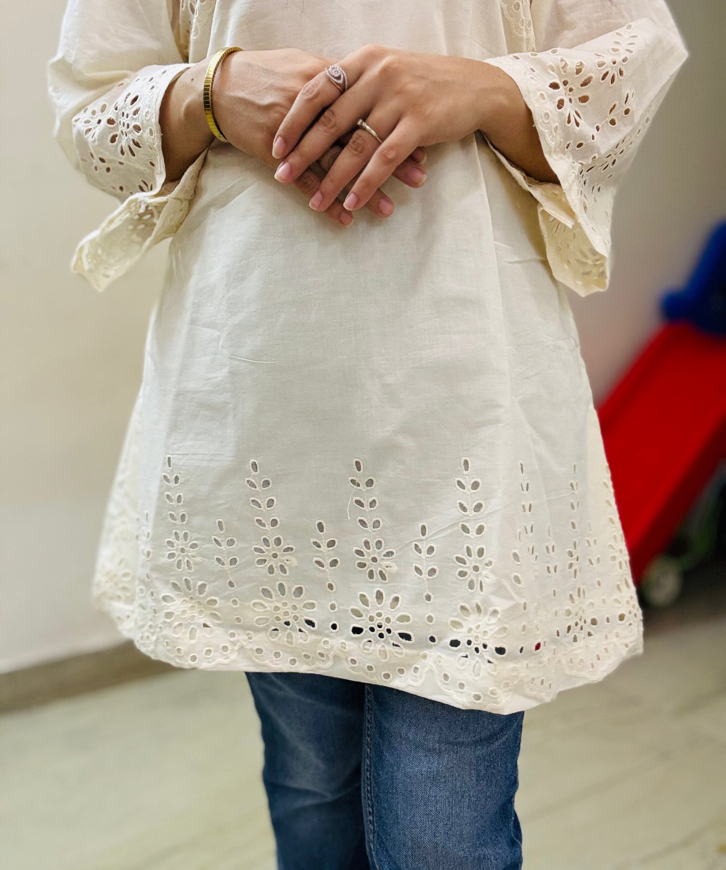 Calm Cream Kurti