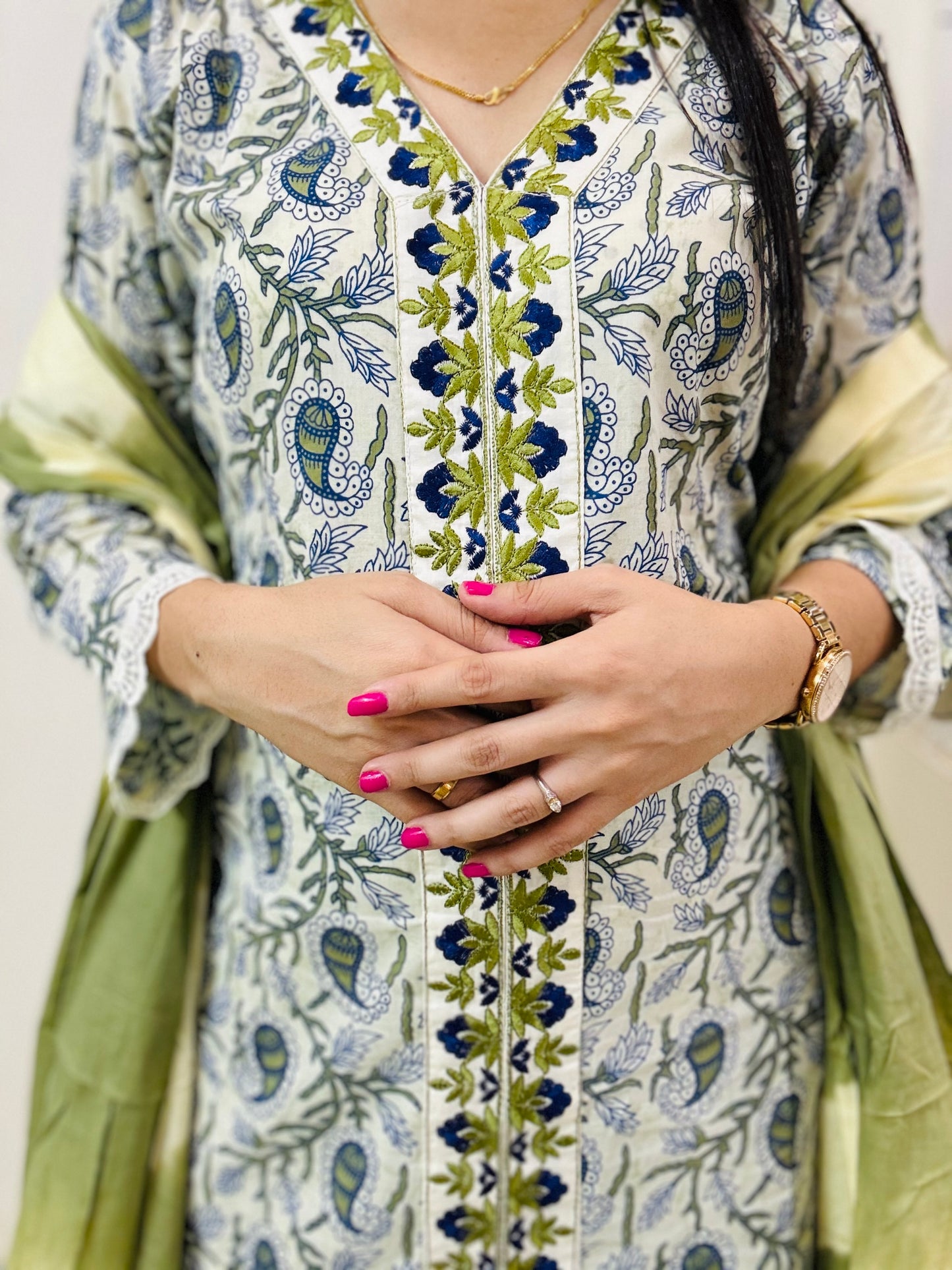 Green Blossom Suit Set