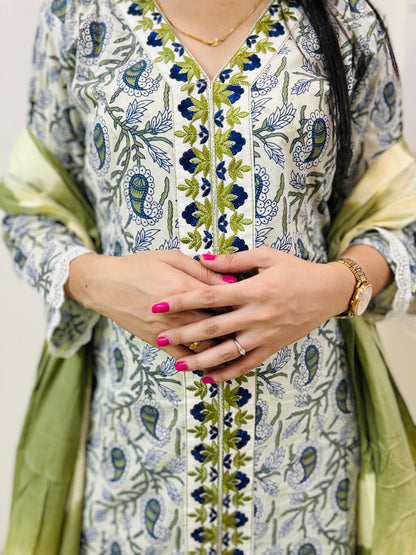 Green Blossom Suit Set