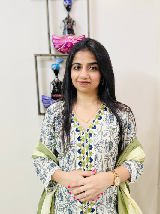 Green Blossom Suit Set
