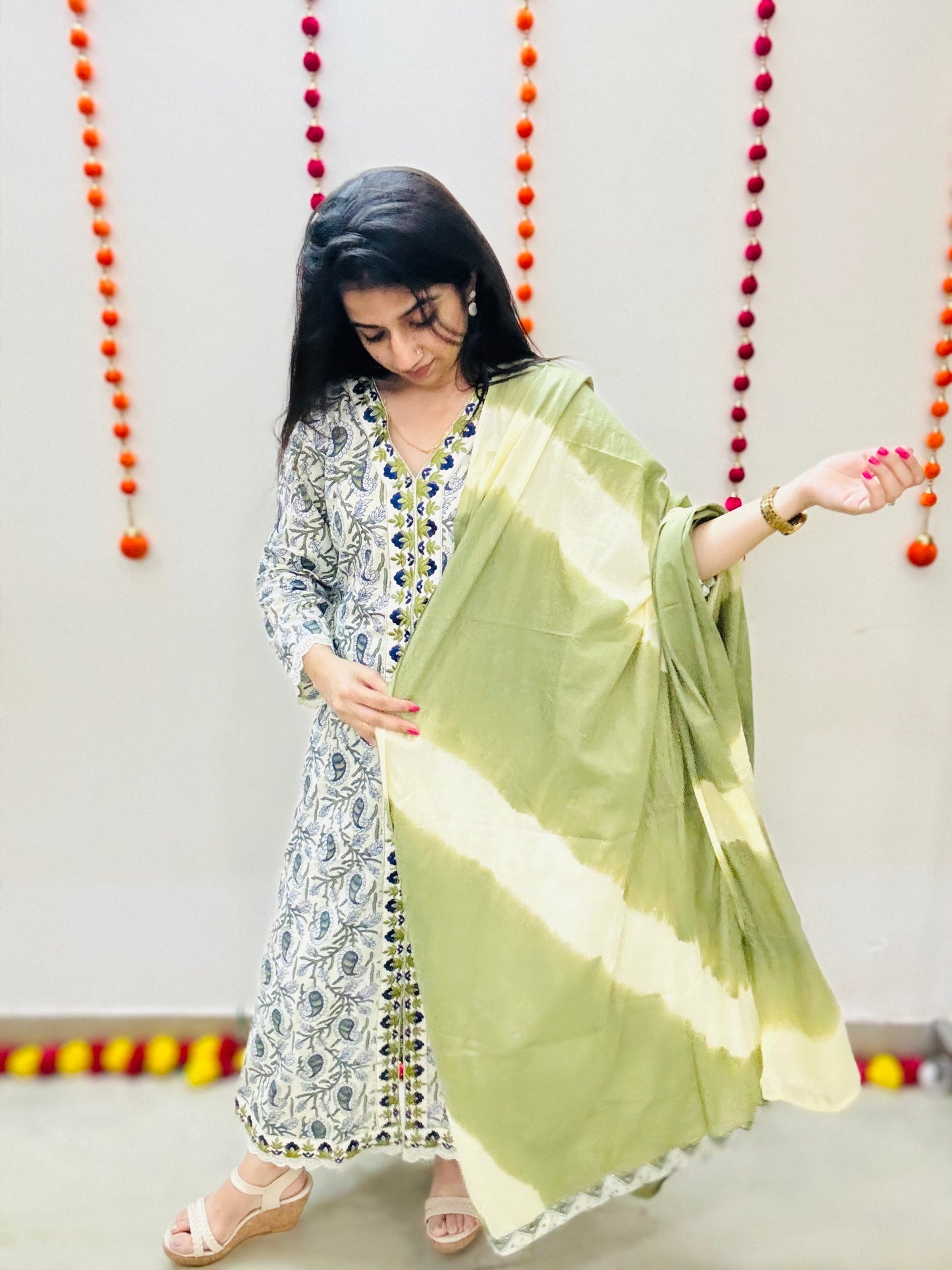 Green Blossom Suit Set