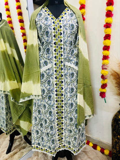 Green Blossom Suit Set