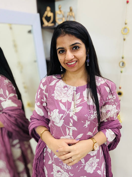 Mauve Blossom Suit Set