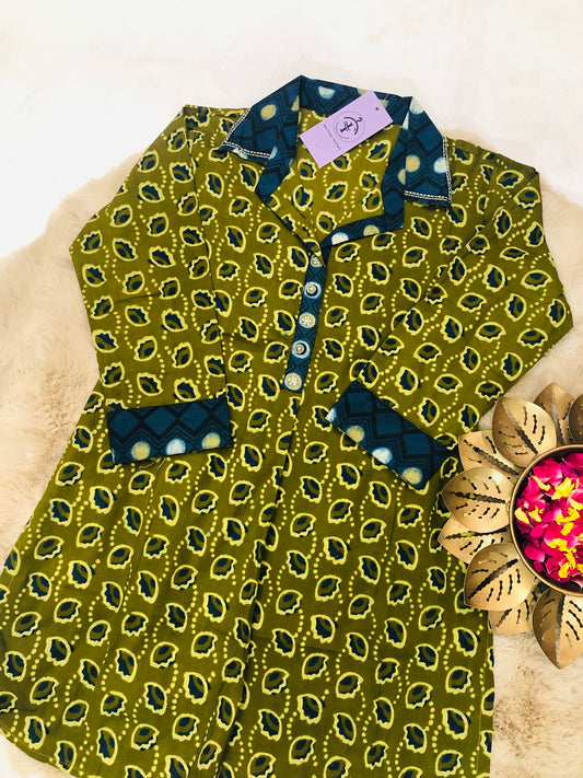 Olive Charm Short Kurti