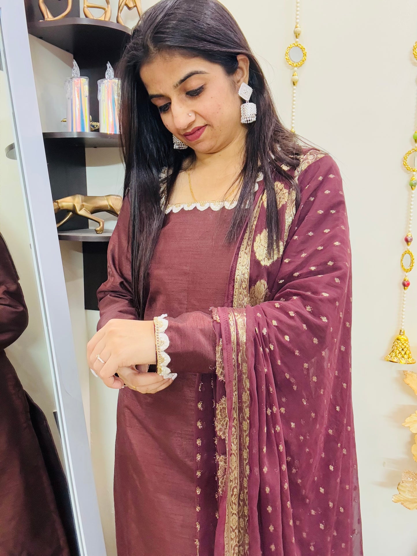 Silk Mocha Suit Set