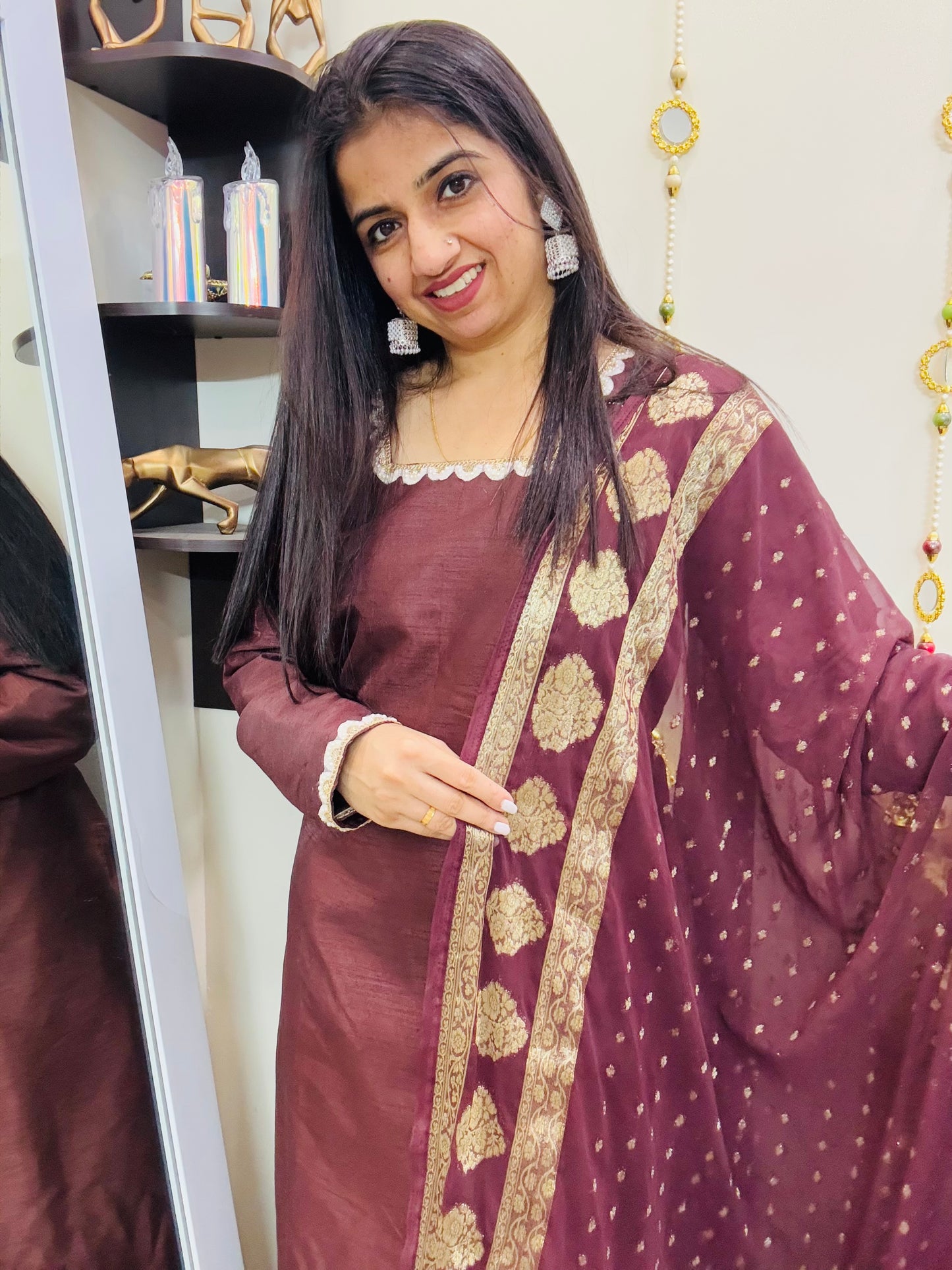 Silk Mocha Suit Set
