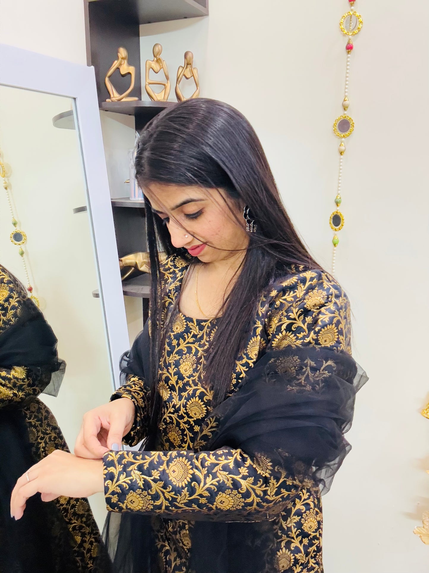 Black Gold Charm Suit Set
