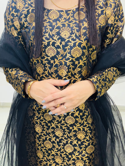 Black Gold Charm Suit Set