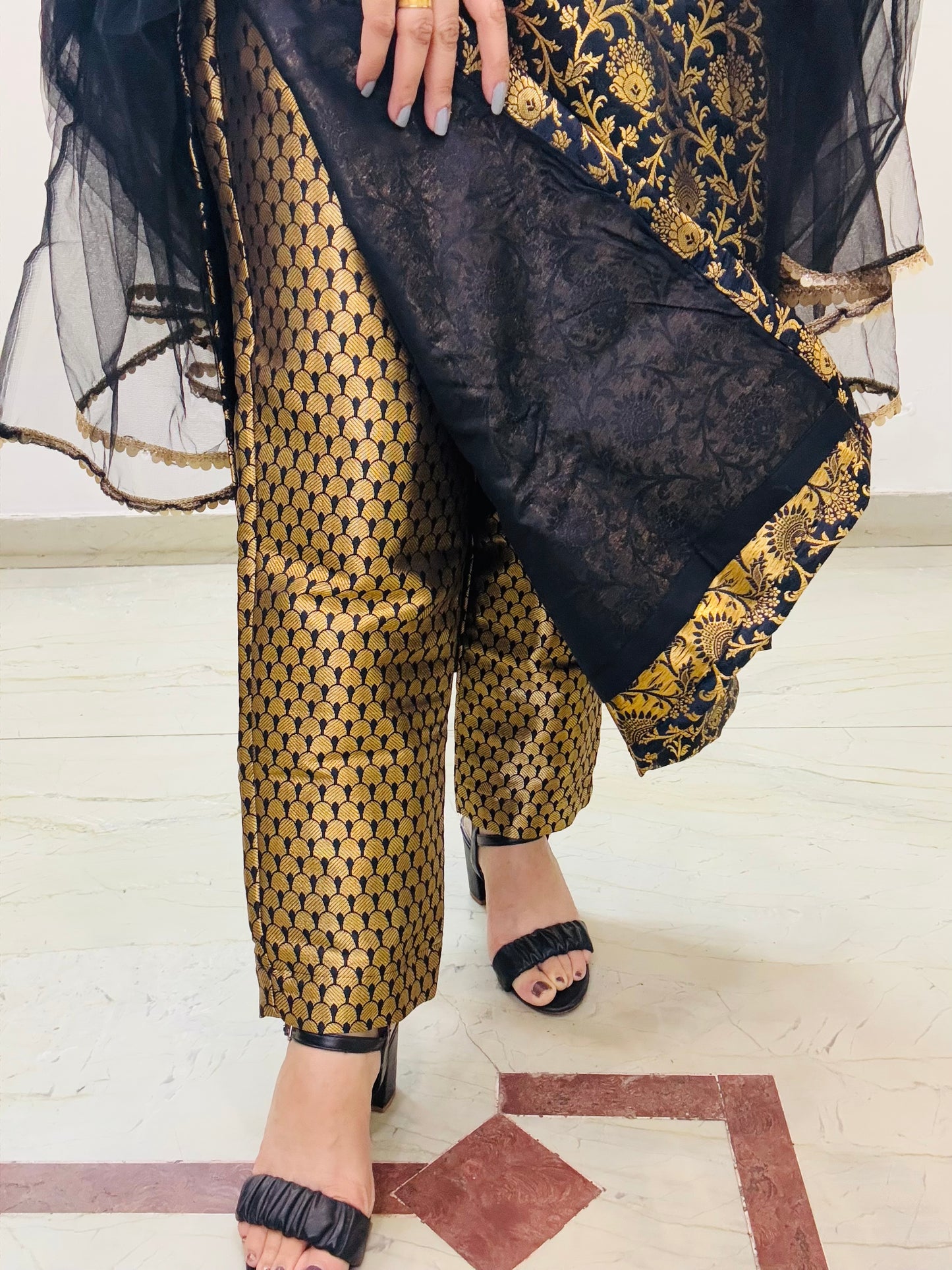 Black Gold Charm Suit Set