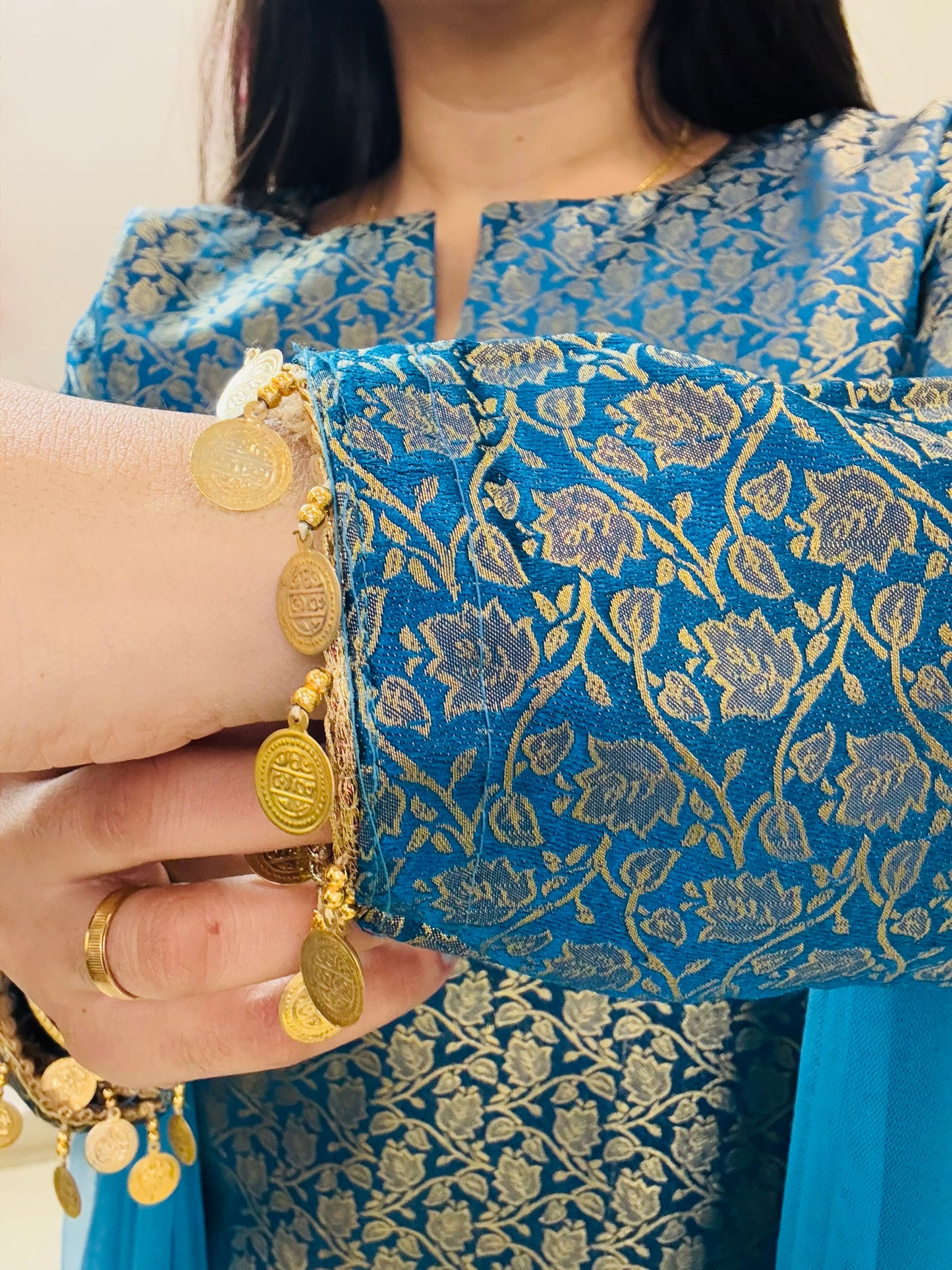 Blue Brocade Bliss Suit Set