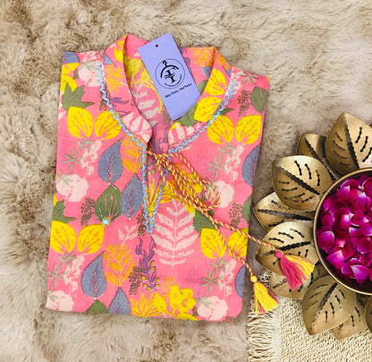Leafy Charm Short Kurti