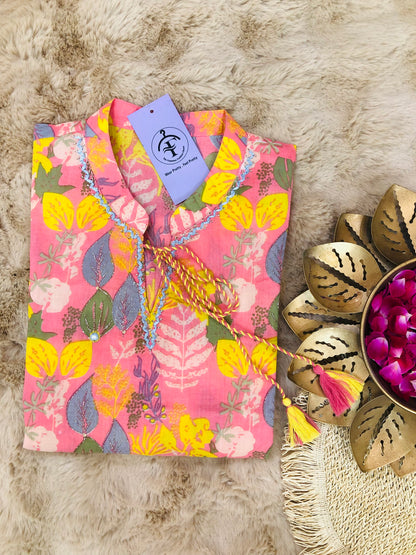 Leafy Charm Short Kurti