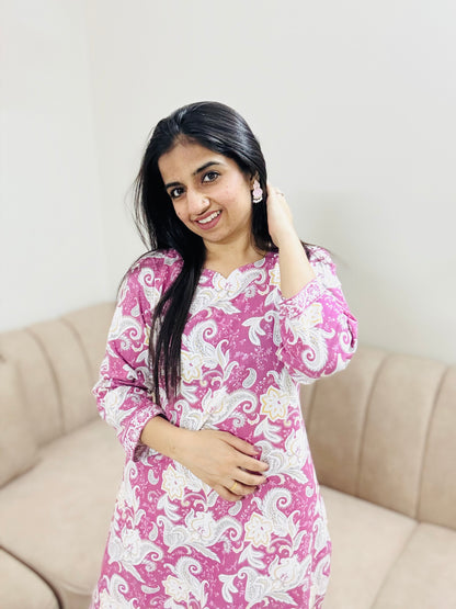 Blush Blossom Kurta Set