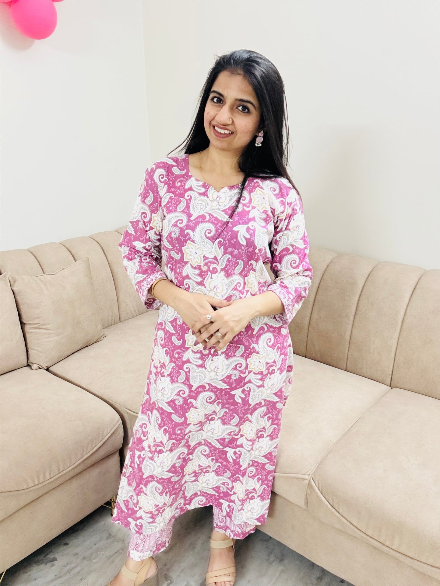 Blush Blossom Kurta Set
