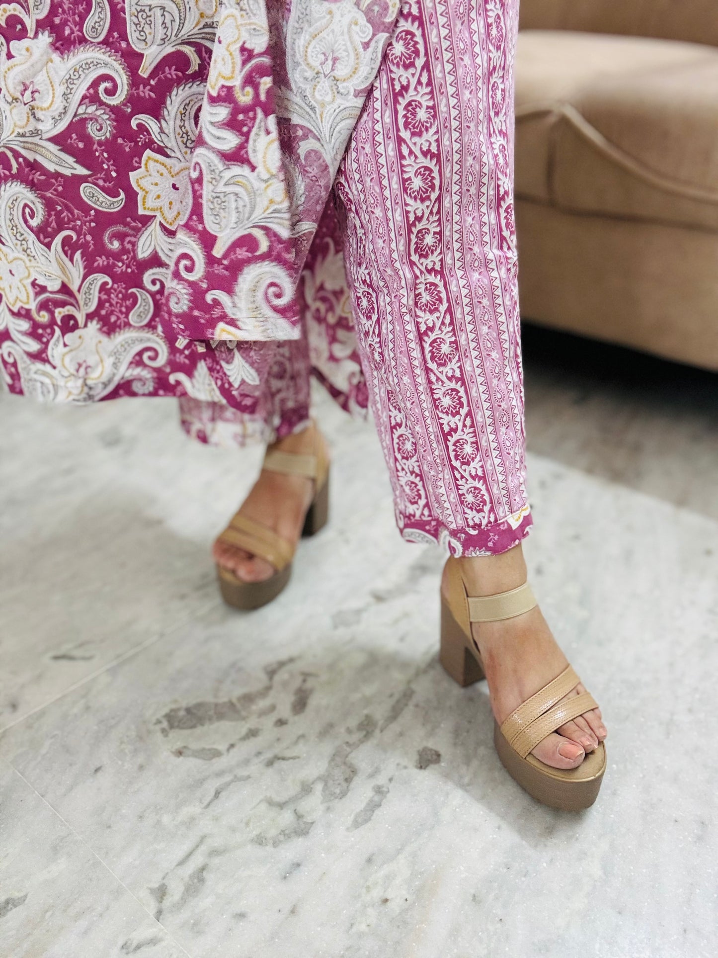Blush Blossom Kurta Set