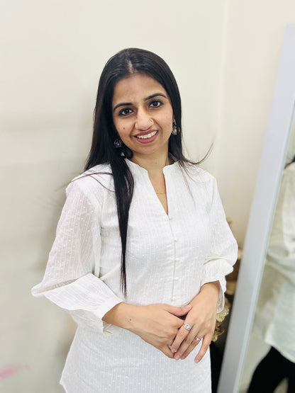 Starry White Cotton Top