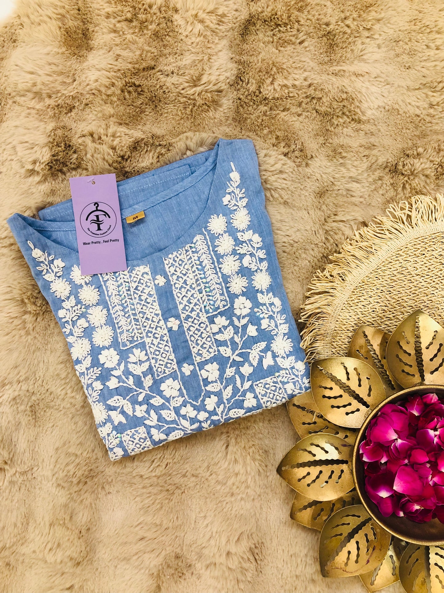 Denim Bloom Kurti