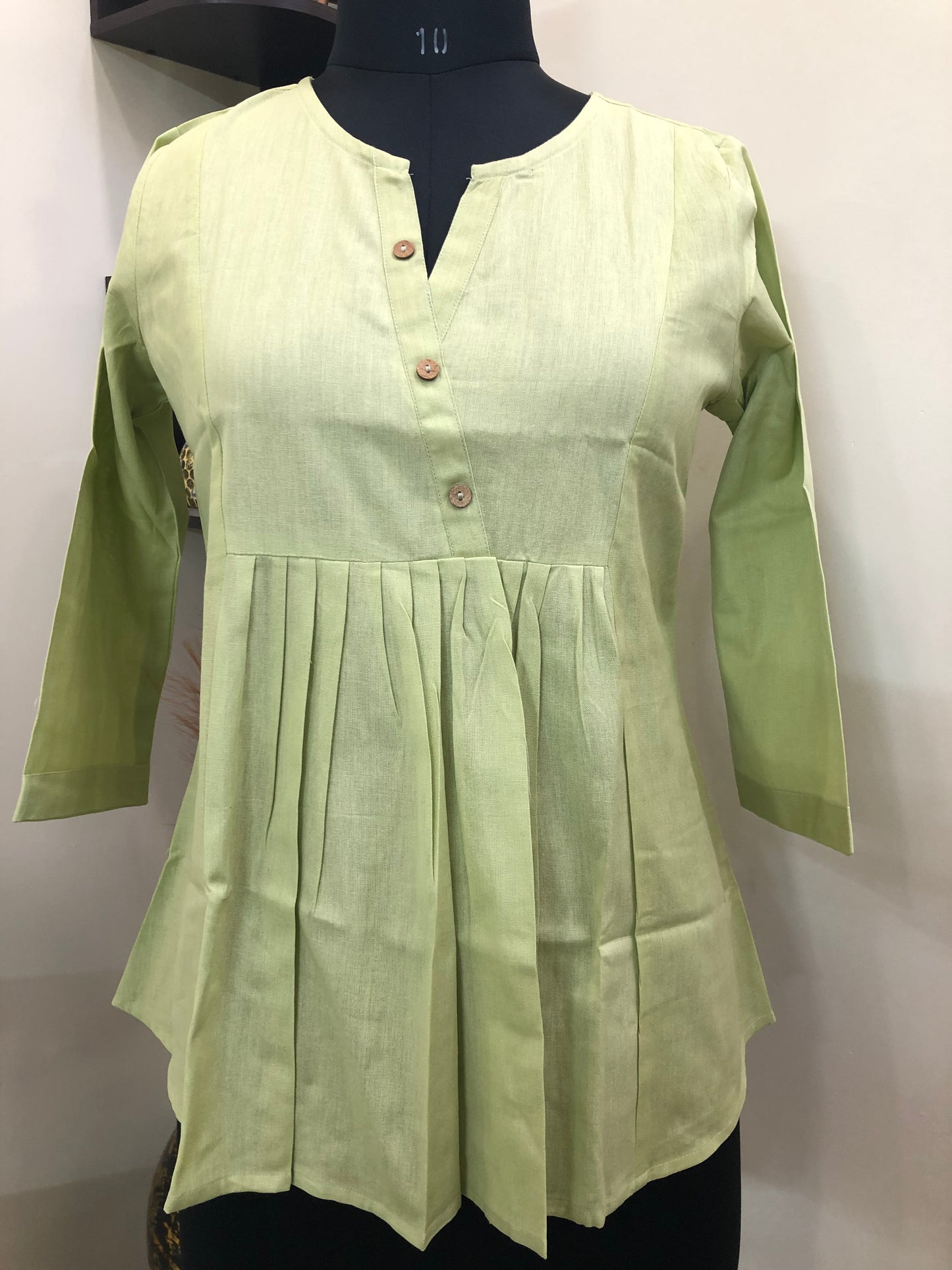 Mint Grace Pleated Top